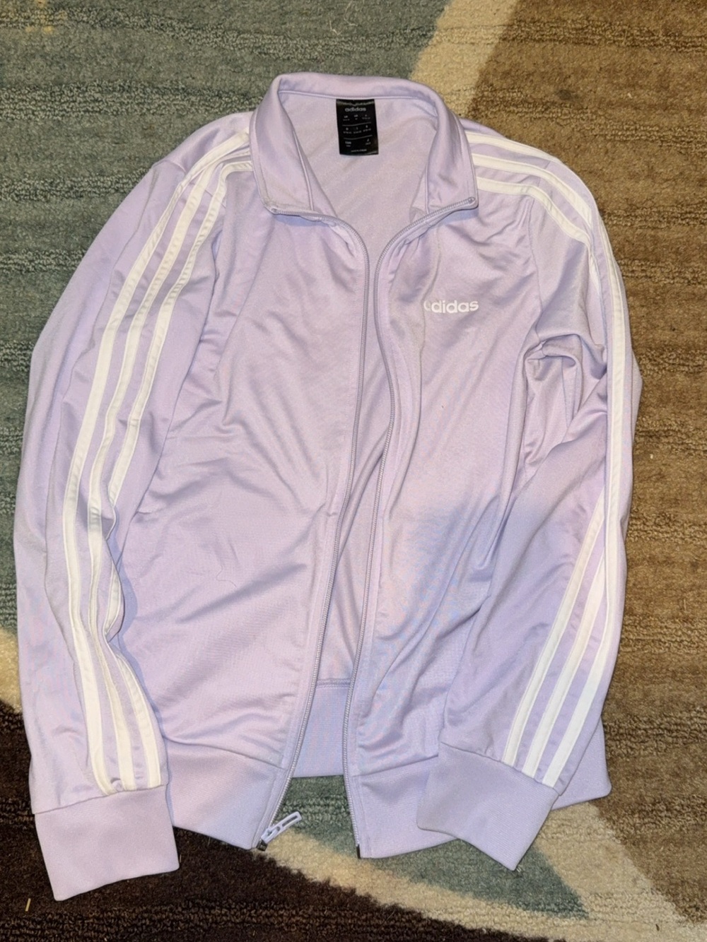 adidas Lavender Track Jacket with White Stripes